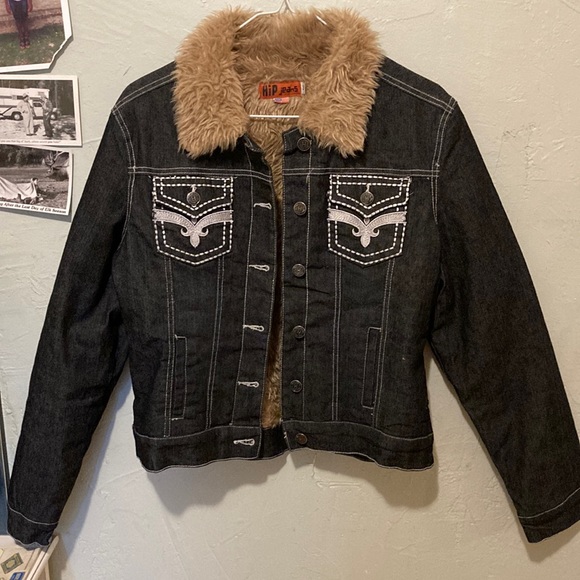 Hip Jeans- Insulated Black Jean Jacket - Picture 1 of 6